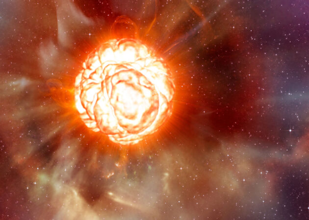 Künstlerische Darstellung des Schultersterns des Orion, Beteigeuze (Illu.). Copyright: ESO/L. Calçada