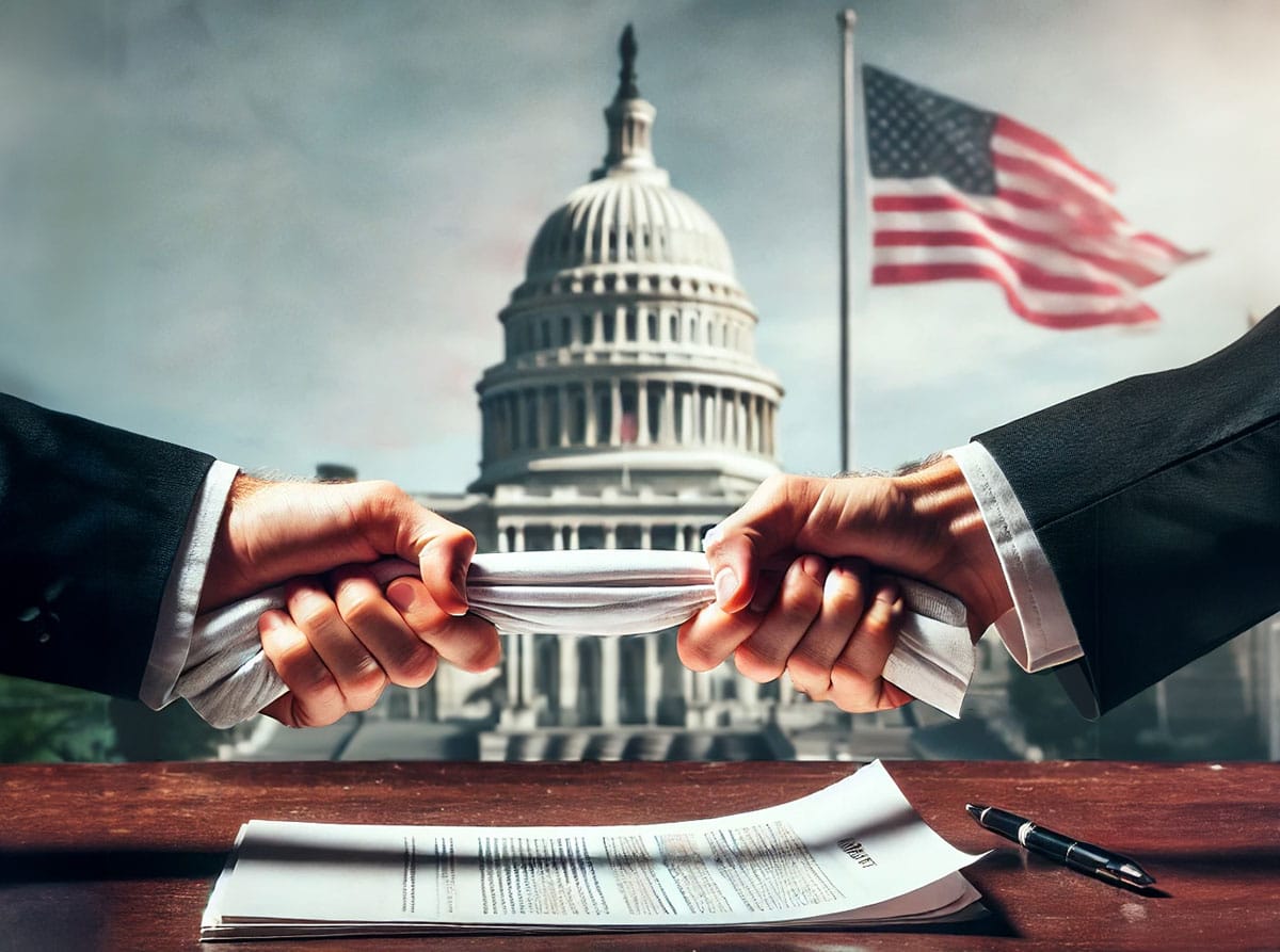 Politisches Ringen um das UFO-Enthüllungsgesetz (UAPDA) am US-Kongress (Illu.). Copyright: grewi.de (KI generiert)