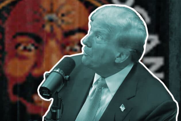 Symbolbild: Donald Trump leitet im Podcast mit Joe Rogan zum Thema UFOs über (Illu.).