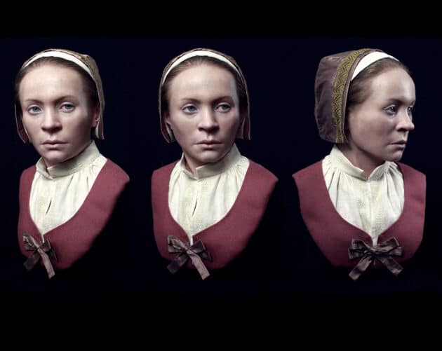 Das Ergebnis der Rekonstruktion von „Zosia“, einer jungen Frau, die offenbar als Wiedergängerin gefürchtet wurde. Copyright: Oscar Nilsson, Pien Project