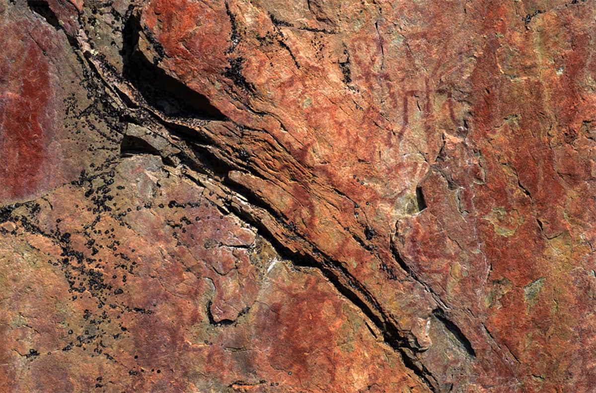 Ein Beispiel für Felsmalereien am Siliävuori.Copyright: Julia Shpinitskaya