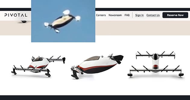 Die erste Tageslichtaufnahme einer angeblich mysteriösen "Drohne" (blaue Box) zeigt ganz offenbar ein VTOL-Modell der Forma Pivotal
