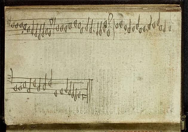 Die aus nur aus 55 Noten bestehende Notation aus dem frühen 16. Jahrhundert. Quelle: ed.ac.uk