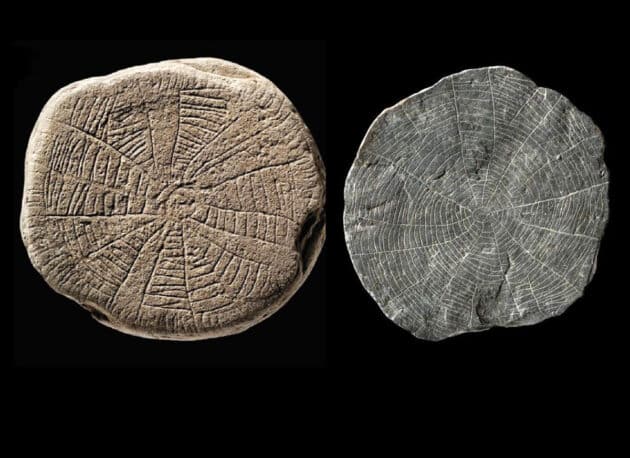 Zwei der auf dänischen Insel Bornholm gefundenen Sonnensteine. Copyright: Nationalmuseum Dänemark