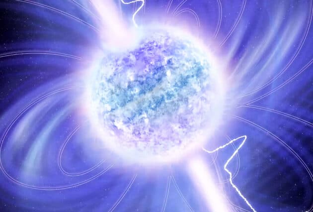 Künstlerische Darstellung des „langsamen kosmischen Leuchtturms“ mit der Bezeichnung „ASKAP J1839-0756“ (Illu.). Copyright/Quelle: James Josephides