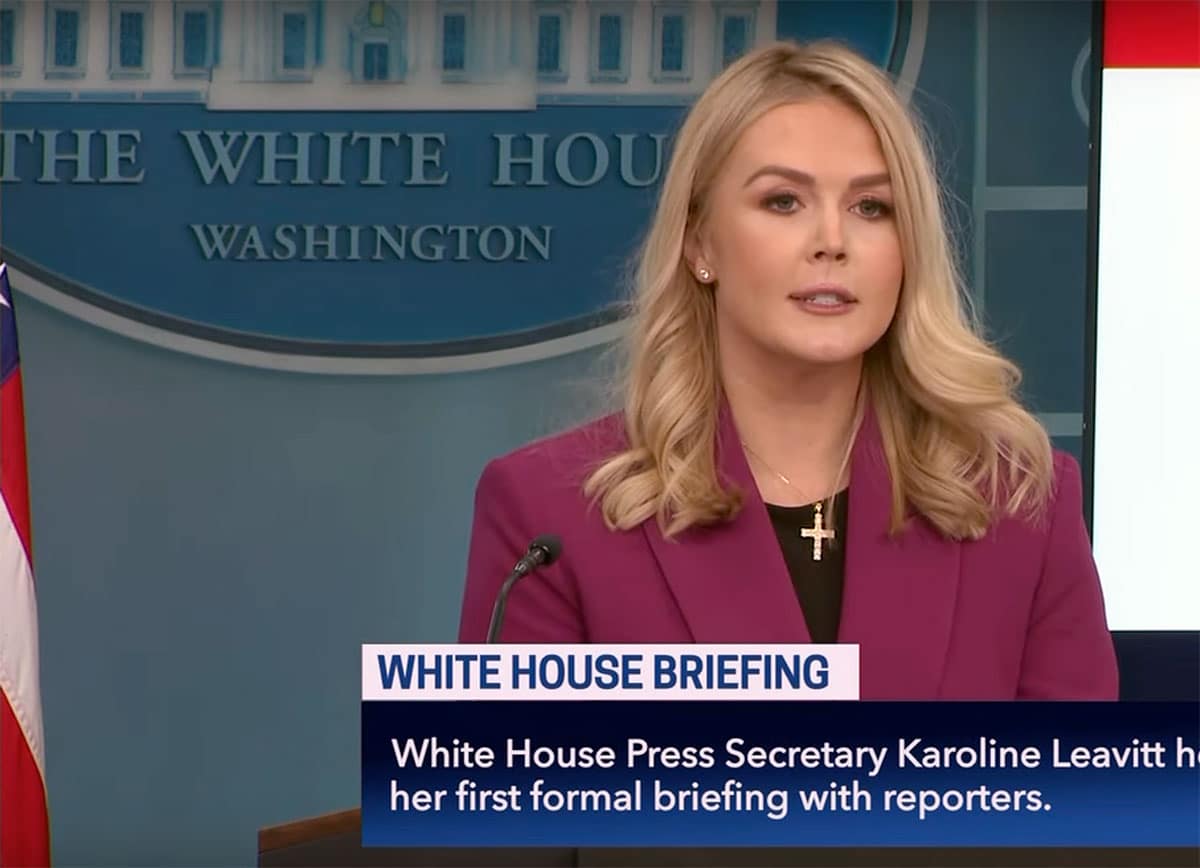 Die neue Pressesprecherin des Weißen Hauses, Karoline Leavitt.Copyright/Quelle: The White House, S-SPAN