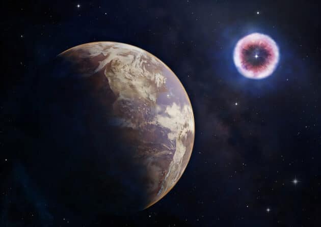 Illustration einer Supernova-Röntgenstoßwelle. Copyright/Quelle: NASA/CXC/M. Weiss