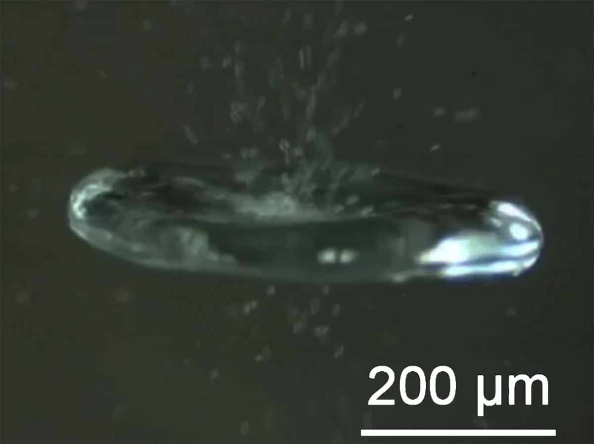 Ein Wassertropfen zerstäubt.Copyright: Zare et al., Science Advances 2025