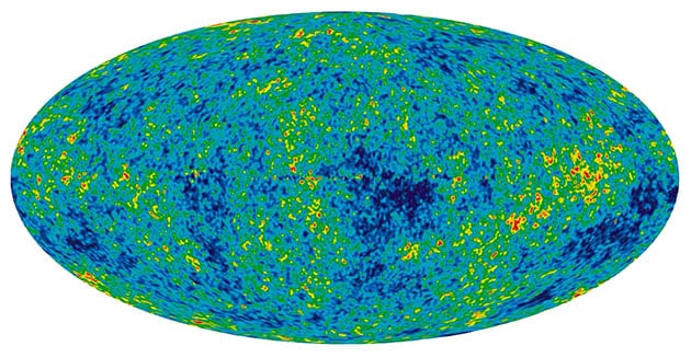 Der kosmische Mikrowellenhintergrun – sozusagen das Nachglühen des Urknalls – behinhaltet Schlüssel zum Verständnis der Natur der Dunklen EnergieCopyright: WMAP / Wikimedia, CC BY-SA