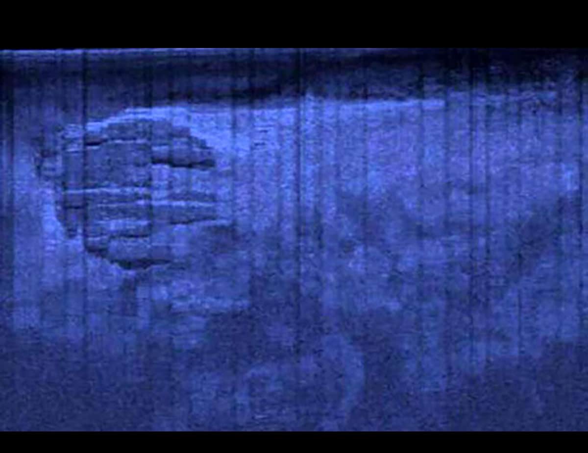 Archiv: Erste Sonaraufnahme (2011) der mysteriösen Struktur am Grunde der Ostsee.Copyright: oceanexplorer.se