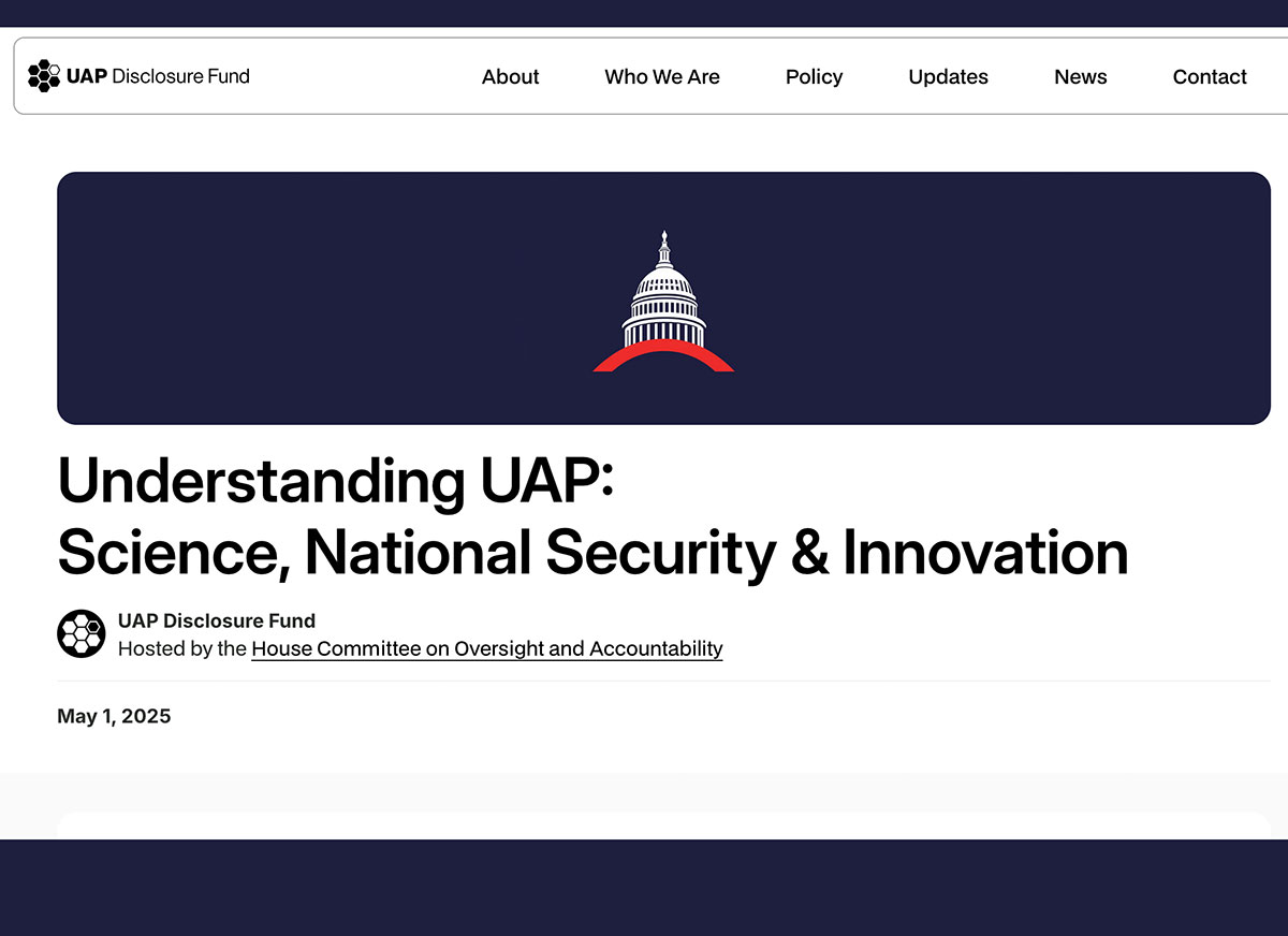 Titel des Round Table „Understand UAP: Science, National Security & Inovation“ am 1. Mai 2025.Quelle: UAPDF