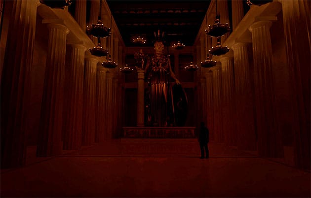 Computerrekonstruktion des Parthenon-Inneren (Illu.).Copyright: Juan de Lara