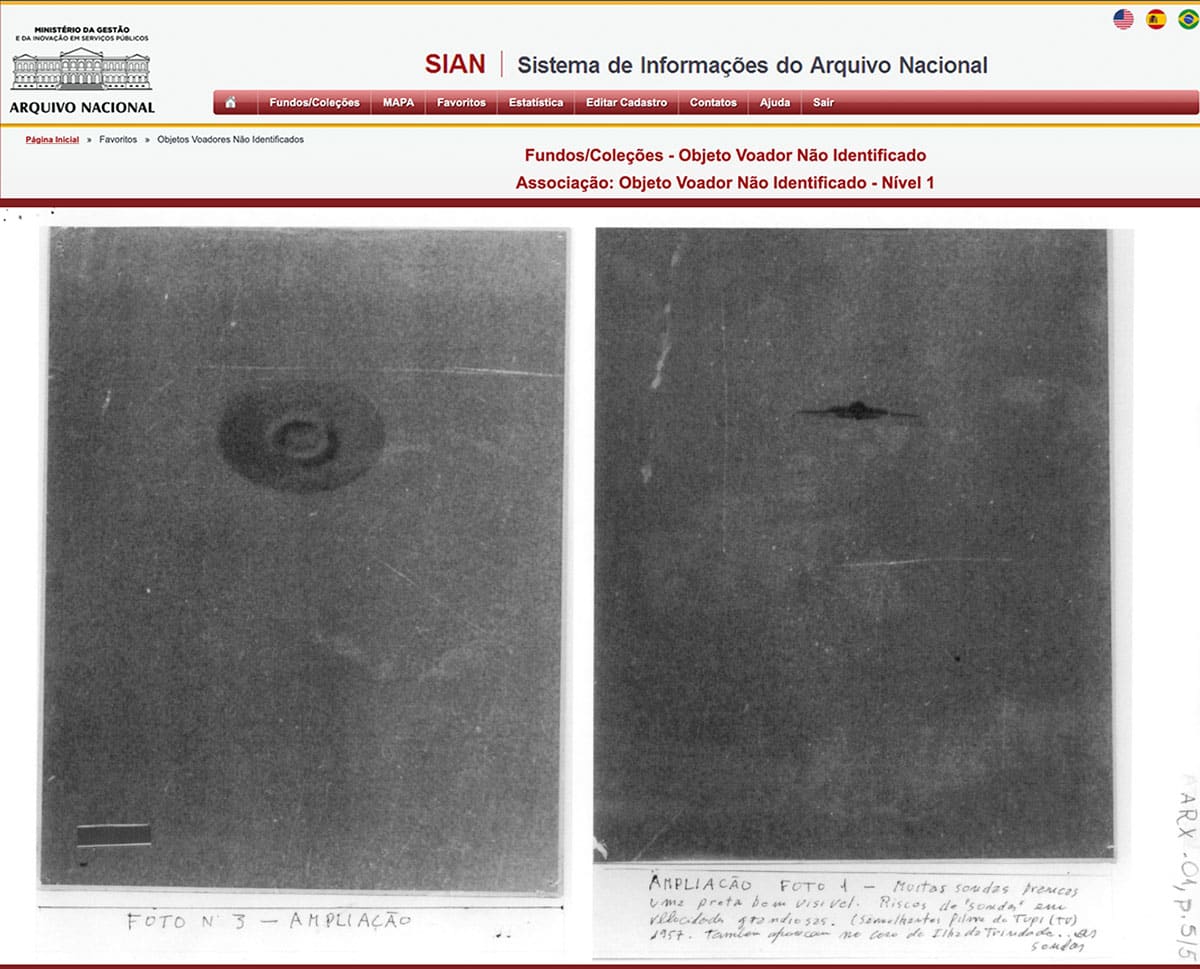 Example view from the UFO case archive of Brazil’s National Archive.Copyright/Source: sian.an.gov.br