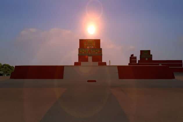 Computerrekonstruktion des Observatoriums von Los Abuelos (Illu.) Copyright: Ministerio de Cultura y Deportes (Guatemala)