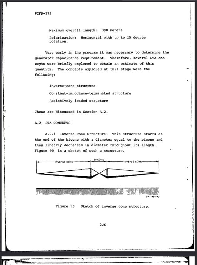 Bildaususzug aus dem “TEMPS (Transportable EMP Simulator) Final Report. Volume 2“
