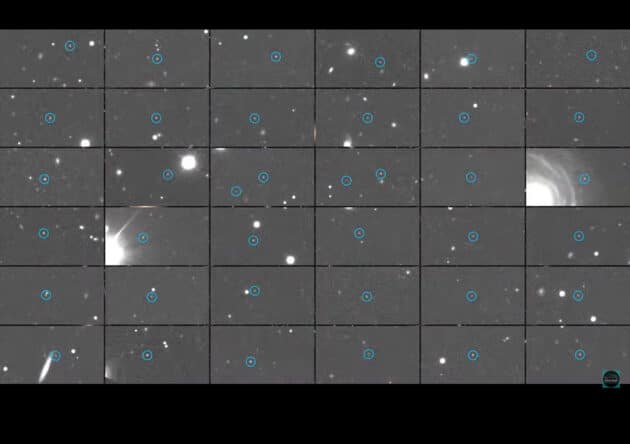 Eine Auswahl der mit dem Vera C. Rubin Observatory entdeckten Asteroiden. Copyright: NSF-DOE Vera C. Rubin Observatory