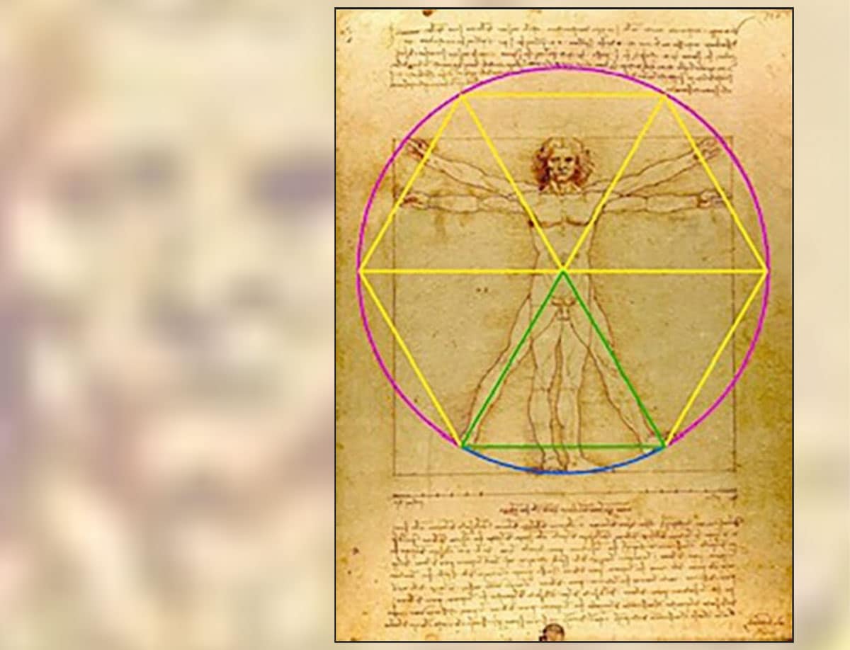Leonardo da Vincis vitruvianischer Mensch in der geometrischen Analyse von Rory MacSweeny.Copyright: R. Mac Sweeny, Journal of Mathematics and the Arts 2025