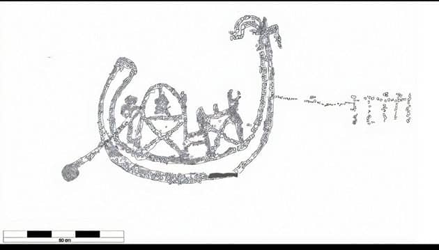 Grafische Umsetzung der Felskunst.Copyright/Quelle: Dorian Vanhulle, AKAP, Antiquity 2025