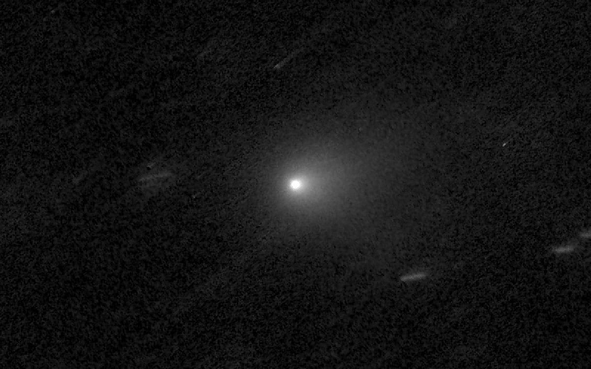 Das interstellare Objekt 3I/ATLAS am 21. Juli 2025 im Visier des Hubble-Weltraumteleskops.Copyright: David Jewitt/NASA/ESA/Space Telescope Science Institute (STScI)