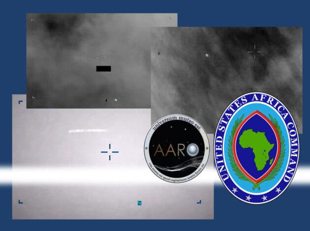 Standbilder aus den drei von AARO veröffentlichten UAP-Videos des United States Africa Command (AFRICOM). Copyright/Quelle: Public Domain / aaro.mil
