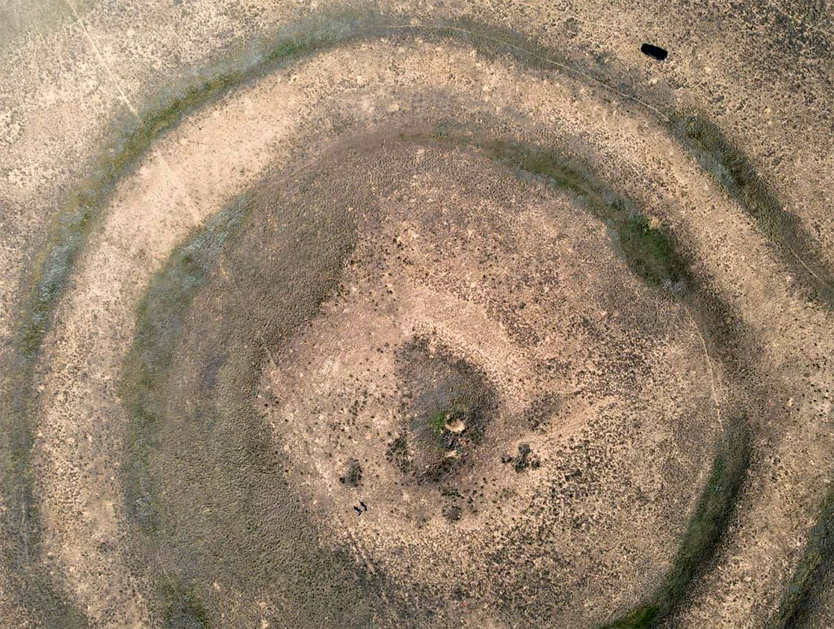 Luftbild eines der Grabhügel.Copyright: West Kazakhstan Region Inspectorate for the Protection of Monuments