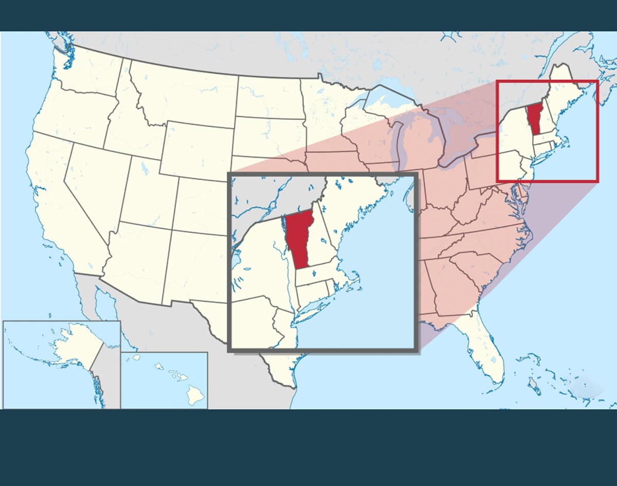 Der US-Bundesstaat Vermont.Copyright: WikimediaCommons