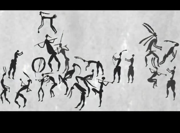 Tanzdarstellzungen der San. Copyright/Quellen: Vinnicomb 2001, in Kumbani and Diaz-Andreu 2025