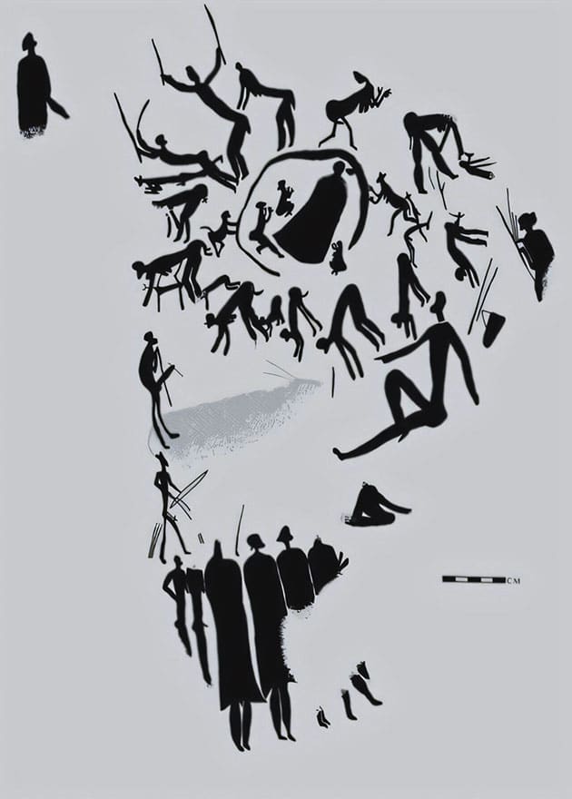 Tanzdarstellung eines Initiationsrituals für junge San-Frauen.Copyright/Quellen: Vinnicomb 2001, in Kumbani and Diaz-Andreu 2025