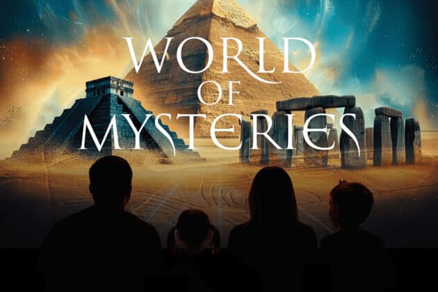 Das Plakat zur Show-Ausstellung „World of Mysteries“, ab dem 13. Februar 2026 in Wien Copyright: immersium.com