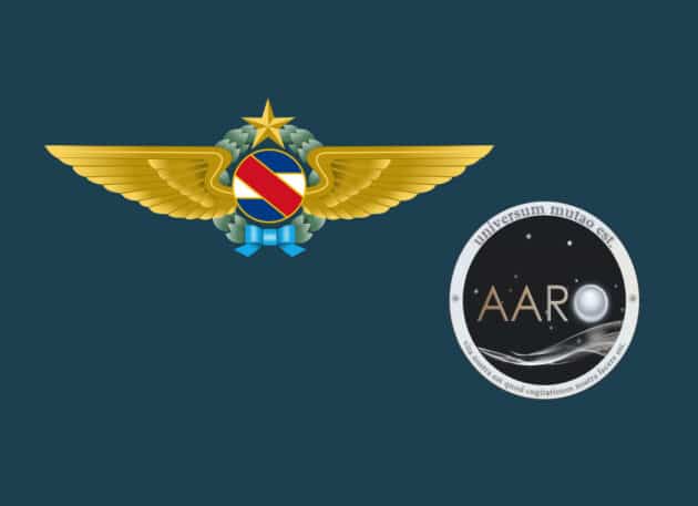 Symbolbild: Die Signets der Luftwaffe Uruguays und der US-UFO Untersuchungsbehörde AARO (Illu.). Copyright/Quellen: FAU/CRIDOVNI / AARO.mil