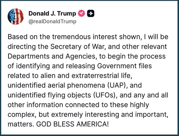 Trumps Truth-Posting vom 20.02.2026, 2:13 AM.Quelle: TruthSocial