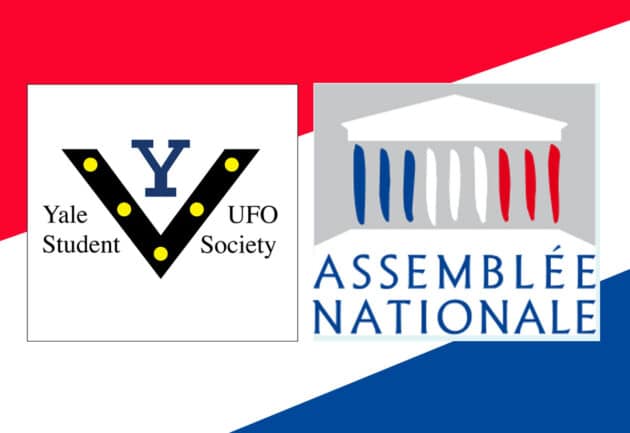 Symbolbild: Die Signet der neugegründeten „Yale Student UFO Society“ (l.) und der franz. Nationalversammlung.