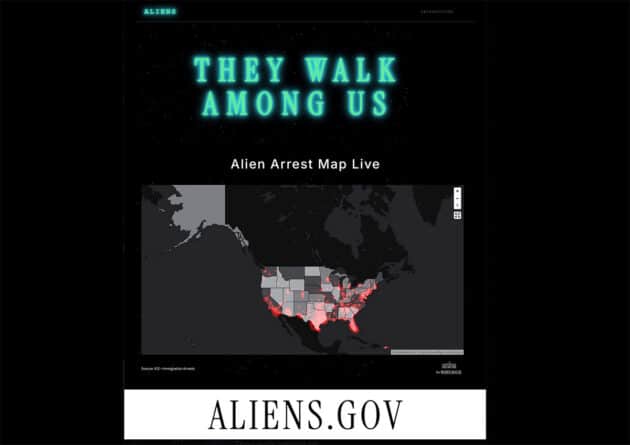 Screenshot der neuen „Aliens.gov“-Regierungswebseite. Copyright: US Gov.