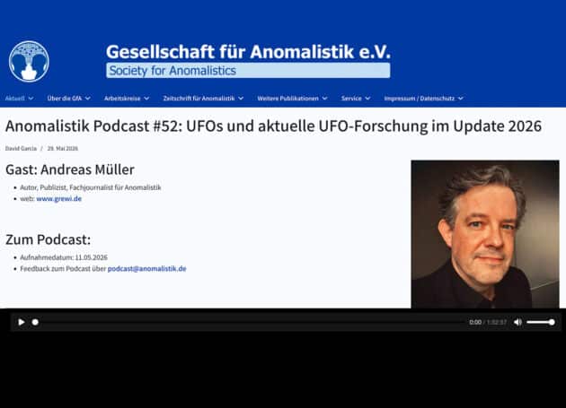 Screenshot: Anomalistik Podcast #52 mit GreWi-Hrsg. Andreas Müller. Copyright: Anomalistik Podcast