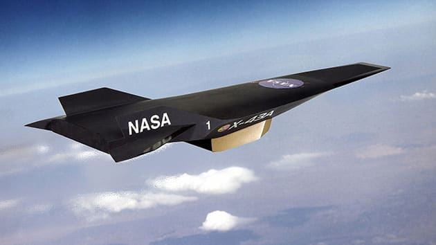 Grafische Anomation der "NASA/Boeing-X-43" (Illu.).Quelle: NASA / Gemeinfrei