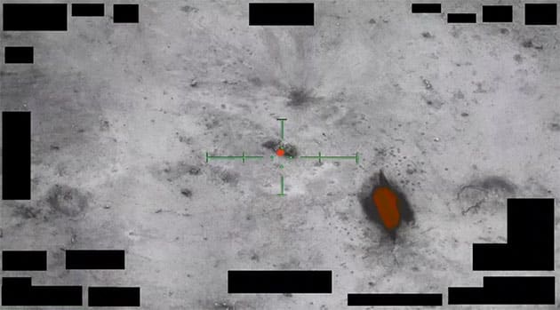 Standbild aus dem Video, das 2023 im Nahen Osten von einer US-Drohne gefilmt wurde.Quelle: US Gov./PURSUE/DOW