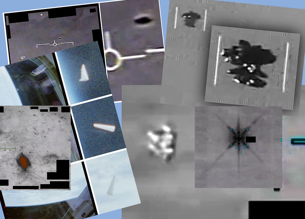 Beispiele aus der vierten Tranche der US-UFO-Akten, veröffentlicht am 10. Juli 2026.Quelle: US Giv./DOW/PURSUE