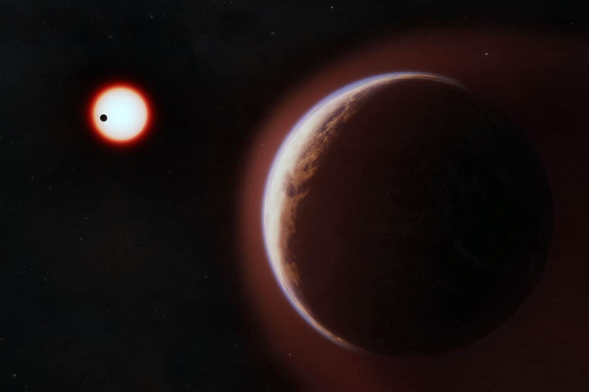Künstlerische Darstellung des potenziell lebensfreundlichen Exoplaneten „LH 1140b“ (Illu.).Copyright: Melissa Weiss/CfA