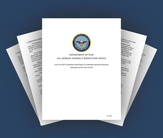 Auszug aus dem „Konsolidierten Jahresbericht des Haushaltsjahres 2025 über unidentifizierte anomale Phänomene“ der US-UFO-Untersuchungsbehörde AARO. Copyright: US Gov./AARO (Komp. erstellt von grewi.de)