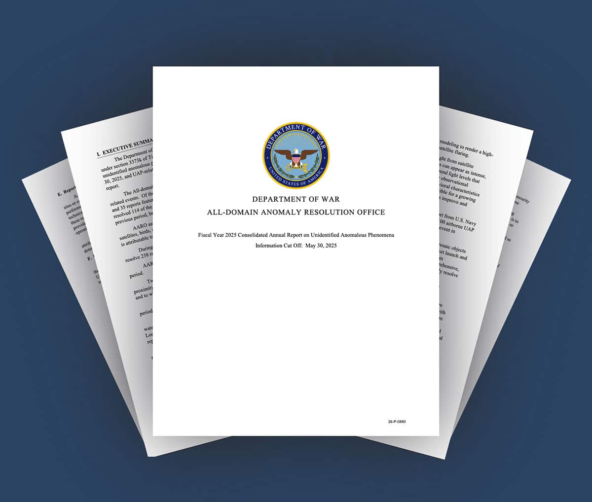 Auszug aus dem „Konsolidierten Jahresbericht des Haushaltsjahres 2025 über unidentifizierte anomale Phänomene“ der US-UFO-Untersuchungsbehörde AARO.Copyright: US Gov./AARO (Komp. erstellt von grewi.de)