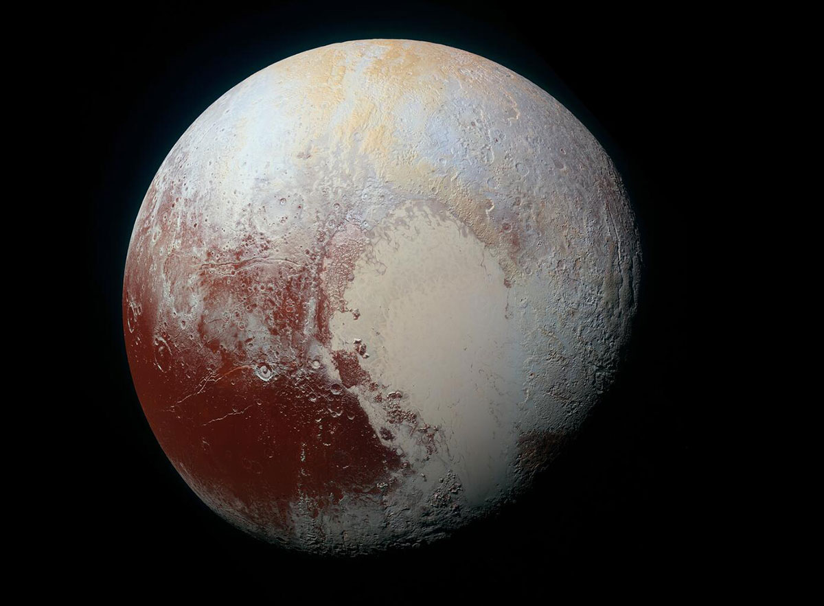 Aufnahme des Plutir durch die Sone "New Horizons".Copyright/Quelle: NASA/Johns Hopkins APL/SwR