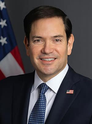 Seit Januar 2025 Außenminister der Vereinigten Staaten im Kabinett Trump II: Marco Rubio.Quelle: U.S. Department of State