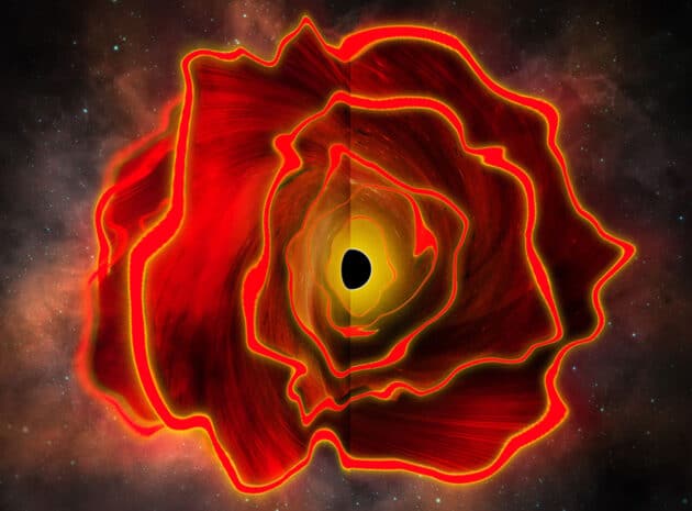 Künstlerische Darstellung des Objekts MoM-BH-1* (Illu.). Copyright: Jose-Luis Olivares, MIT