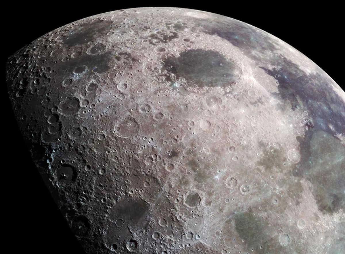 Blick der NASA-Sonde „Galileo“ auf den Mond.Copyright: NASA/JPL/USGS