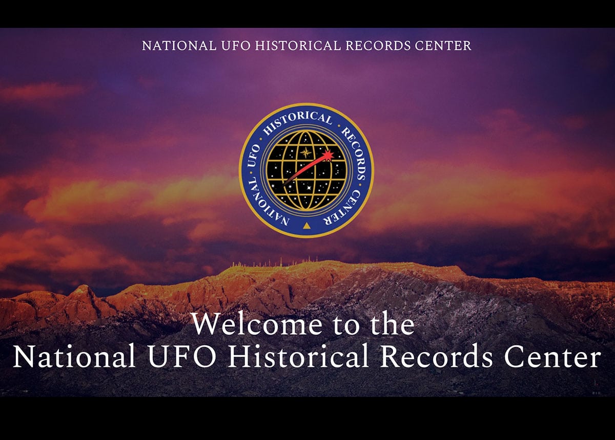 Screenshot der Webseite des National UFO Historical Record Center.Copyright: nufohrc.org