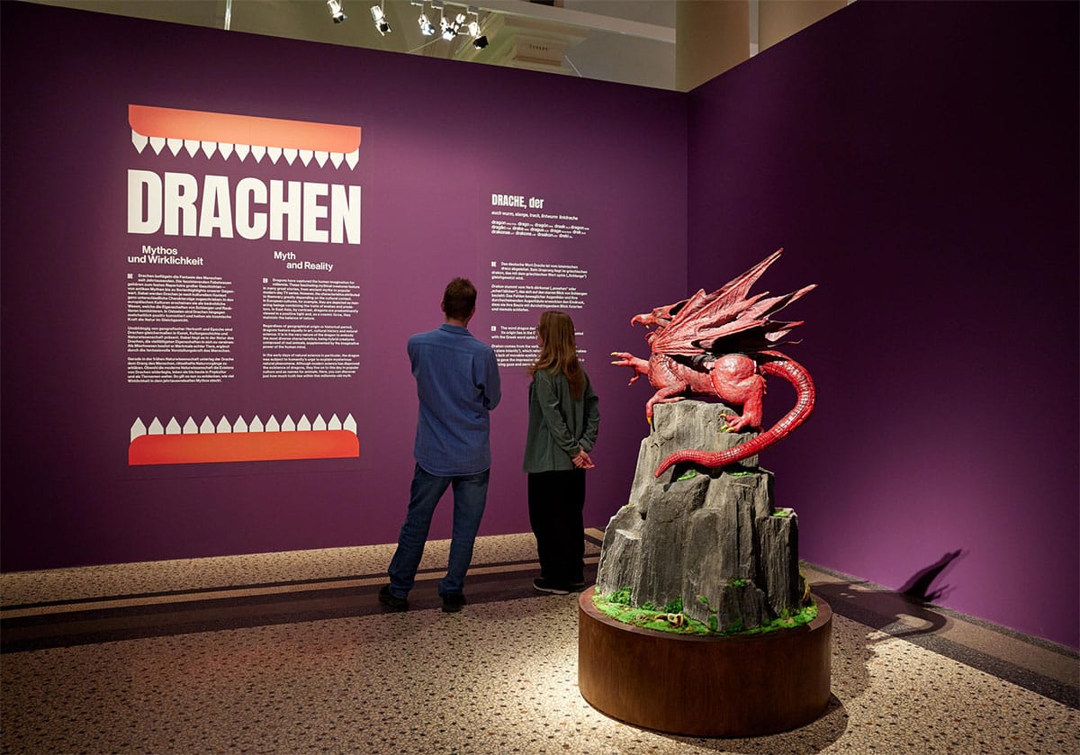 Blick in die Ausstellung »Drachen – Mythos und Wirklichkeit«Copyright/Quelle: L. Breidert © Hessisches Landesmuseum Darmstadt