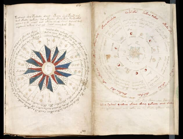 Blick ins Voynich-Manuskript. Copyright/Quelle: Gemeinfrei / Beinecke Rare Book & Manuscript Library, Yale University